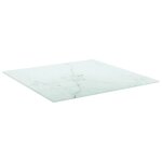 Vidaxl dessus de table blanc 50x50cm 6mm verre tremp et design marbre