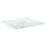 Vidaxl dessus de table blanc 70x70cm 6mm verre tremp et design marbre