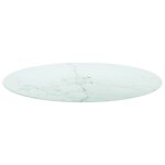 Vidaxl dessus de table blanc 90x1 cm verre tremp et design de marbre