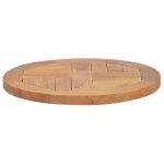 Vidaxl dessus de table bois de teck solide rond 2, 5 cm 40 cm