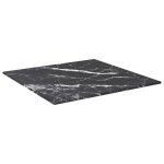 Vidaxl dessus de table noir 40x40 cm 6mm verre tremp et design marbre