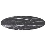 Vidaxl dessus de table noir 50x0, 8 cm verre tremp avec design marbre