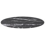 Vidaxl dessus de table noir 60x0, 8 cm verre tremp design de marbre