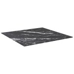 Vidaxl dessus de table noir 60x60 cm 6mm verre tremp et design marbre