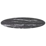 Vidaxl dessus de table noir 90x1cm verre tremp avec design de marbre
