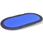 Vidaxl dessus de table de poker pliable pour 10 joueurs bleu