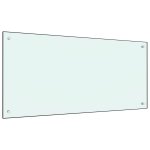 Vidaxl dosseret de cuisine blanc 120 x 60 cm verre tremp