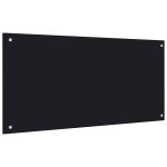 Vidaxl dosseret de cuisine noir 100 x 50 cm verre tremp