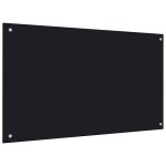 Vidaxl dosseret de cuisine noir 100 x 60 cm verre tremp
