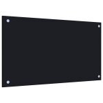 Vidaxl dosseret de cuisine noir 70 x 40 cm verre tremp