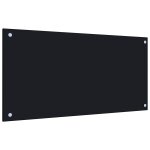 Vidaxl dosseret de cuisine noir 80 x 40 cm verre tremp
