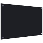 Vidaxl dosseret de cuisine noir 90 x 60 cm verre tremp