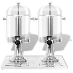 Vidaxl double distributeur de jus en acier inoxydable 2 x 8 l