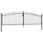 Vidaxl double portail avec haut sous forme de lance 400 x 175 cm