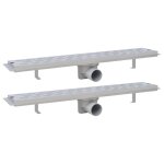 Vidaxl drain de douche lin�aire 2 pcs ligne 630x140mm acier inoxydable