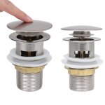 Vidaxl drain  poussoir avec dbordement argent 6, 4x6, 4x9, 1 cm
