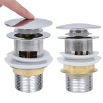 Vidaxl drain  poussoir sans dbordement argent 6, 4x6, 4x9, 1 cm
