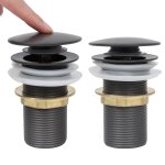Vidaxl drain  poussoir sans dbordement gris 6, 4x6, 4x9, 1 cm