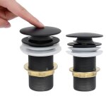 Vidaxl drain  poussoir sans dbordement noir 6, 4x6, 4x9, 1 cm