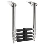 Vidaxl chelle d'embarquement pliable 4 marches acier inoxydable