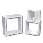 Vidaxl ensemble de 3 tagres cube blanc
