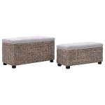 Vidaxl ensemble de banc 2 pcs jacinthe d'eau gris Vidaxl ensemble de banc 2 pcs jacinthe d'eau gris