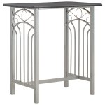 Vidaxl ensemble de bar 3 pcs bois et acier noir