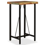 Vidaxl ensemble de bar 3 pcs bois de r�cup�ration cuir v�ritable et toile