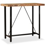 Vidaxl ensemble de bar 5 pcs bois de r�cup�ration cuir v�ritable et toile