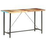 Vidaxl ensemble de bar 9 pcs bois de r�cup�ration et cuir v�ritable