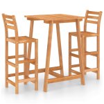 Vidaxl ensemble de bar d'extrieur 3 pcs bois d'acacia massif