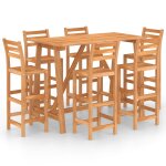 Vidaxl ensemble de bar d'extrieur 7 pcs bois d'acacia massif