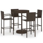 Vidaxl ensemble de bar de jardin 5 pcs r�sine tress�e marron