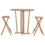 Vidaxl ensemble de bar pliable 3 pcs bois de teck massif