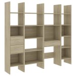 Vidaxl ensemble de biblioth�que 4 pcs ch�ne sonoma agglom�r�
