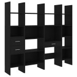 Vidaxl ensemble de bibliothque 4 pcs noir agglomr