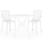 Vidaxl ensemble de bistro 3 pcs aluminium coul� blanc