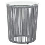 Vidaxl ensemble de bistro 3 pcs avec coussins rotin pvc anthracite
