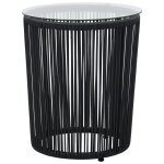 Vidaxl ensemble de bistro 3 pcs avec coussins rotin pvc noir