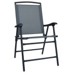 Vidaxl ensemble de bistro 3 pcs gris acier