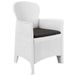 Vidaxl ensemble de bistro 3 pcs plastique blanc aspect de rotin