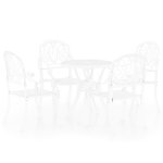 Vidaxl ensemble de bistro 5 pcs aluminium coul blanc