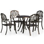 Vidaxl ensemble de bistro 5 pcs aluminium coul bronze