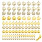 Vidaxl ensemble de boules de nol 100 pcs 3 / 4 / 6 cm dor