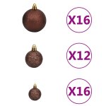 Vidaxl ensemble de boules de nol 100 pcs 3 / 4 / 6 cm marron / bronze / dor