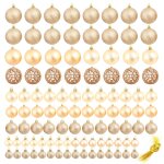 Vidaxl ensemble de boules de nol 100 pcs 3 / 4 / 6 cm rose / dor