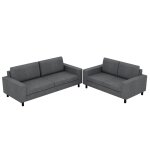 Vidaxl ensemble de canap� 2 pcs 5 places tissu gris fonc�
