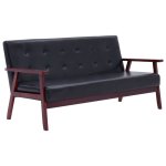 Vidaxl ensemble de canaps 2 pcs noir similicuir