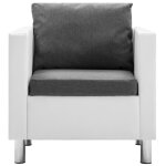 Vidaxl ensemble de canapé 2 pcs similicuir blanc et gris clair Vidaxl ensemble de canapé 2 pcs similicuir blanc et gris clair