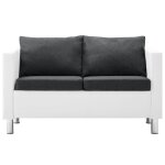 Vidaxl ensemble de canapé 2 pcs similicuir blanc et gris foncé Vidaxl ensemble de canapé 2 pcs similicuir blanc et gris foncé